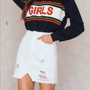 NA-KD white mini skirt sz 38